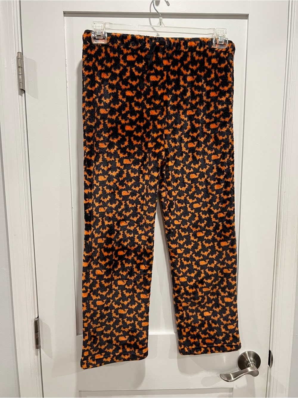 Vineyard Vines Kids Orange and Black Bat Print Fleece Joggers